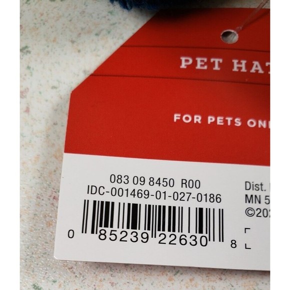 Christmas Dog Hat Blue Pom Pom Adjustable Elastic size Small/Medium - Picture 10 of 10